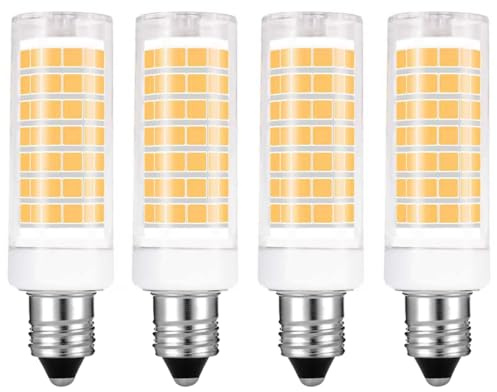 JD E11 LED Bulbs T4 Mini Candelabra Base T3 E11 Halogen Bulb Replaces - Energy Saving Led Bulbs,Non Dimmable- for a bathroom vanity fixture Chandeliers, Sconce, Cabinet Lighting 4Pack (White 6000k)