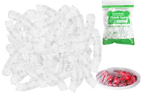 GAOHAN 200Pcs Shrinkable Fresh Keeping Bags,Reusable Elastic Cling Film Bag | Food Storage Covers,Universal Elastic Stretch Bowl Lids For Fruit/Vegetable/Meat/Sandwich Preservation and Food Storage