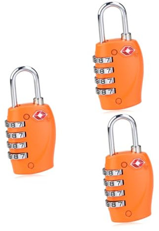 Mikikit 3 Stücke Gepäck Vorhängeschloss Genehmigt Kombination Schloss 4 Passwort Lock Sperren Sie Ihre Koffer Sicher