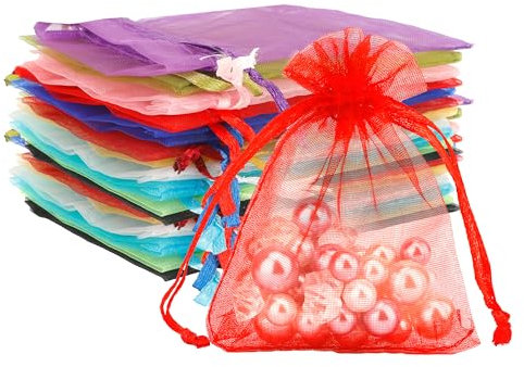 Yicelerate Bolsita de Joyería de Organza Multicolor para Regalo