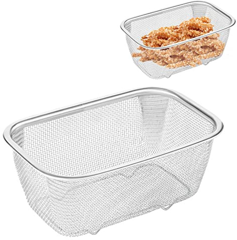 Passoire Rectangulaire En Maille D'acier Inoxydable, Panier À Tamis En Acier Inoxydable, Filtre À Huile À Mailles Fines, Panier À Frites Carré, Tamis Pour Égoutter Les Aliments
