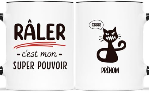 𝗖𝗔𝗗𝗘𝗔𝗨 𝗣𝗟𝗨𝗦 Mug Personnalisé Prénom - Râler C'est Mon Super Pouvoir - Tasse cafe Humour, Mug Drole, Tasse Humoristique, Mug Rigolo Femme, Mug Drole Homme, Mug Humour Femme, Mug Rigolo Homme