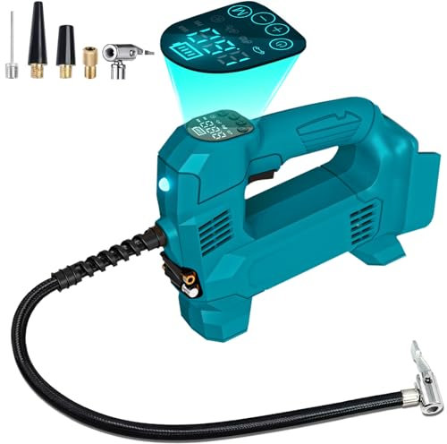 Cordless Tire Inflator Air Compressor for Makita 18V Battery, Portable Handheld Air Pump with Digital Pressure Gauge for Cars Motorcycles Bikes Sport Balls(Battery Not Included) (150psi)