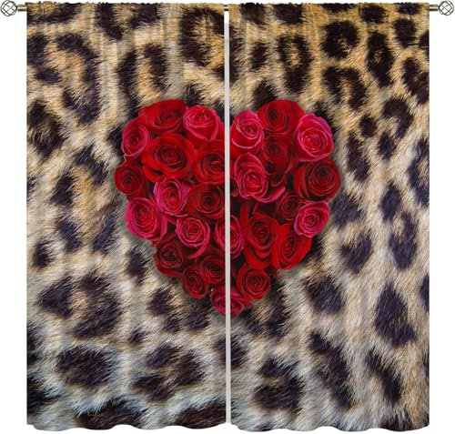 Verdunkelungsvorhänge Vorhang Mit Ösen 3D Tierleopardenmuster Thermovorhang Polyester Blickdicht Gardinen Für Junge Mädchen Schlafzimmer Kinderzimmer Fenstervorhänge 220 (B) X 215 (H) C 9426351000109