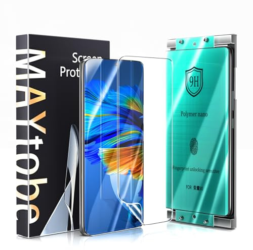 MAYtobe 2 Pezzi Pellicola Protettiva per Honor 90, Ceramica Pellicola 3D Curved (Non Vetro), Con Telaio di Montaggio, Senza Bolle, HD Chiaro Schermo Protettivo