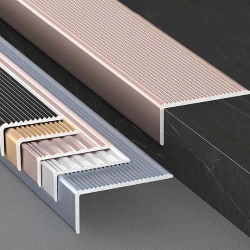 BGBZHMMEE Winkelprofil Treppenkantenprofil, Antirutsch Treppenkantenschutz, Treppenwinkel Stufenkantenprofil Eckenschutz Für Fliesen/Holz/Marmor/Beton(Purple,W7cm)