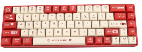 OPPWONG Tastiera da Gioco Al 65%, Tastiera da Gioco Al 65% Tastiera da Gioco Meccanica Cablata a 68 Tasti Tastiera Meccanica con Interruttore Rosso Retroilluminato Dinamico Sostituibile