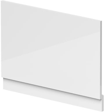 800mm Waterproof Straight Shower Bath End Panel - Gloss White
