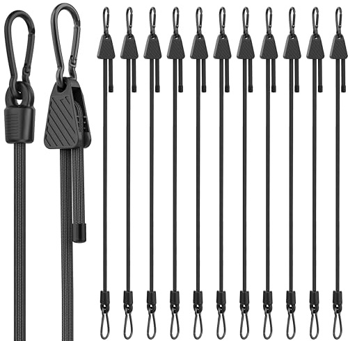 Gepäckspanner mit Haken Verstellbar, 122cm Expander mit Karabinerhaken, Gepäckspanner schwarz 12er Set, 100% Latex Gummispanner für Sonnensegel, Tarpaulins, Garten, Fahrrad, Auto, Ladung