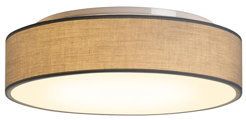Zedelmaier Deckenlampe LED Deckenleuchte rund lampe decke Ø50cm E27x3/40W | Stoff lampenschirm für Wohnzimmer,Schlafzimmer,kinderzimmer,Flur,Schlafzimmerlampe,LED geeignet,Ø50xH13cm,ohne Leuchtmittel