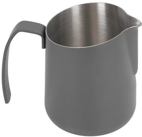 Milch Frother Taza, Latte Art Pitcher Café Jarra de vapor de espuma de leche de acero inoxidable Creamer Cup Café Vierta con uf oblicuo y escala (500 ml negro)