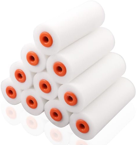10 Pezzi Rullo per Pittura Set Professionale, Rulli per Pittura, Mini Pennelli Pittura Rullo, Spugna ad Alta Densità, Riutilizzabile Paint Roller per Parete, Superfici Piatte, Camera Familiare