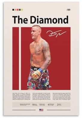 NFDVFHFRQ Poster sur toile avec autographe Dustin Poirier pour décoration de chambre à coucher, bureau, chambre, cadeau 30 x 45 cm