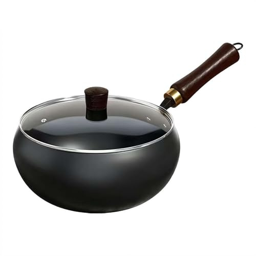 ZIRYXQ Sartén, olla pequeña para leche, sartén de hierro, sartén antiadherente, olla de barriga gruesa, muy adecuada para pasta, queso, cocina de gas, cocina de inducción, vitrocerámica