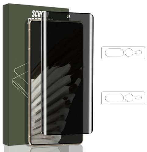 Jewloofa [1+2 Stück] Sichtschutz Schutzfolie für Google Pixel 7 Pro Panzer Schutz Glas, 9H Anti Spähen Privatsphäre Sichtschutzfolie und Kameraschutz, Privacy Panzerfolie für Google Pixel 7 Pro