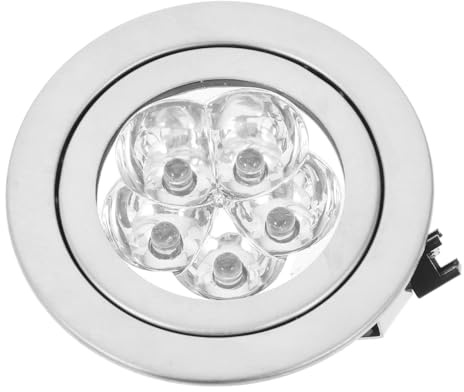 Gatuida Efficient Round LED Range Hood Replacement Bulbs 12v Glass and Abs Material Easy to Use Under Hood Light for Kitchen and Cooking Area Stylish Silver