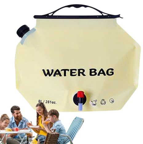 Jubilofex Wasserbeutel zum Camping - Trinkwasserblase, 8l leckofes faltbares Träger für Autos Wanderfahrzeug Garten Haus im Freien Feuerwehr vorbeugen Reisen Vorreiter
