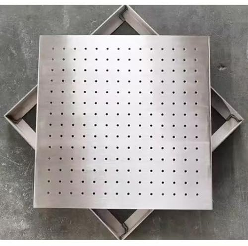 Gouttières et couvercles de vidange de sol en acier inoxydable – Grille de drainage carrée de 15,2 à 61 cm avec cadre pour balcon, cour, tuyau de descente et puits d'égout de terrasse.