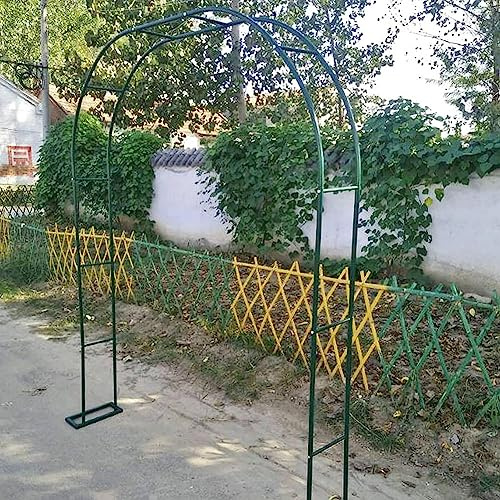 Treillis d'arche de jardin en fer forgé, 120-350 cm de largeur, 1,8 m de large x 2,2 m de haut, parfait pour les mariages, les vignes, les plantes de soutien, couleur verte