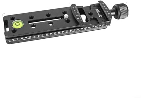 GANCEI Rail Nodal Slide, 100/150/200mm Camera Bracket Mount With Quick Release Plate Clamp And Built-in Levels For Precision Tripod Photography(150mm)
