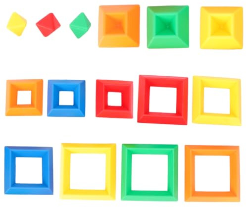 JUMPLAWN Holzpyramiden Stapelspielzeug Kinder Lernspielzeug Pyramiden Baumodule Für Frühe Entwicklung Stapelspaß Für Babys Und Kleinkinder