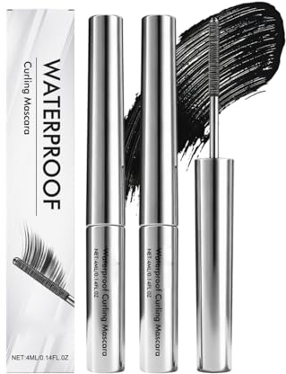 IronEye Mascara, Waterproof Iron Eye Mascara, Curling Eyelash Iron mascara für ältere frauen, Wasserdicht & langanhaltend, Schnell trocknende Formel, voluminöser und verlängernder Effekt (2pc)