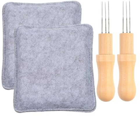Juego de 2 almohadillas de fieltro con agujas, suministros de fieltro de aguja prácticos y ecológicos para principiantes, Kit de herramientas para proyectos de tejido de ganchillo