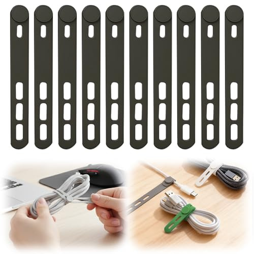 Cable Ties, 2026 New Reusable Cable Ties, Small Cable Ties, Wire Tidy for Cables, Cord Organizers for Earphone Phone Charger Audio Cable Computer (Black,10 pcs)