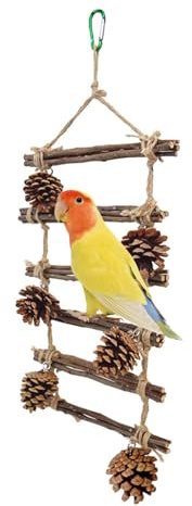 Vogelleitern Für Papageien,Holz Sitzstangen Für Spiel Und Kletter | Kletterleiter für Vögel aus Holz,für Nymphensittiche Wellensittiche und Sittiche für Wohnung Garten Terrasse