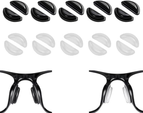 10 Pair Eyeglass Nose Pads Soft Silicone Nose Pad Adhesive Anti Slip Nose Pads for Glasses Eyeglasses Sunglasses