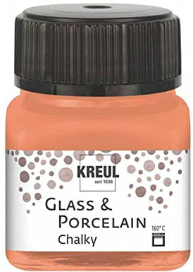 KREUL 16633 - Vidrio y Porcelana Chalky Terracotta Tierra, 20 ml vidrio, suave - pintura mate al agua para vidrio y porcelana, de secado rápido, opaca