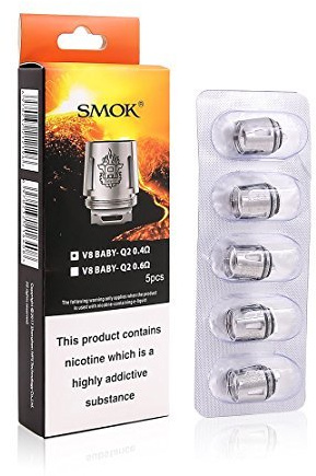 Smok V8 Baby Q2 0.4 Ω Ohm Coils Atomizer, Pack of 5