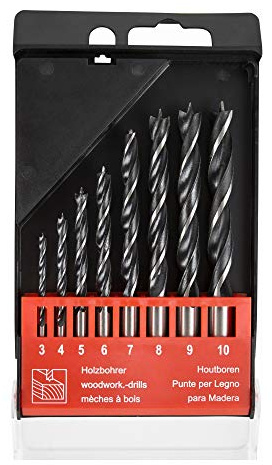 STIER Holzbohrer-Set, 8-teilig, Größenbereich von 3-10 mm, ideal für diverse Holzbohrarbeiten, gefertigt für Langlebigkeit und robuste Anwendung, zuverlässig und effektiv