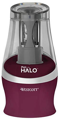 Westcott E-55052 00 iPoint HALO batteriebetriebener Anspitzer, Dunkelrot