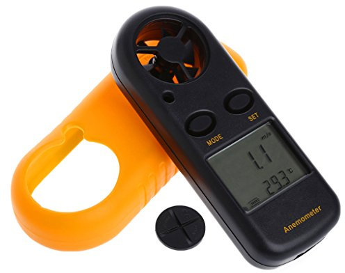 seeyouagan Mini Digital Anemometer, Wind Speed Temperature Tester with LCD Backlight, GM816