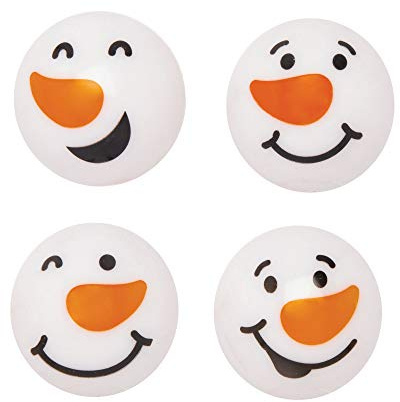 Baker Ross AT354 Leuchtkugeln Schneemann für Weihnachten, 4 Stück, Weiß, Schwarz und Orange