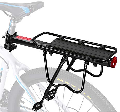 Aluminium Mountainbike Gepäckträger, Verstellbar bis 25kg Belastung, für Fahrräder mit Sattelstütze bis 33mm Durchmesser