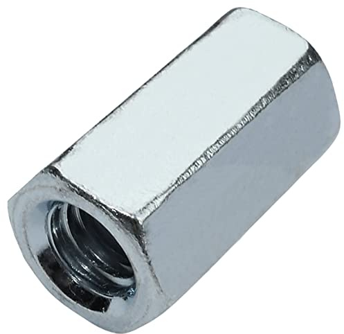 AERZETIX - C58231 - Lot de 25 Écrous de jonction hexagonaux allongés M6x18 mm - écrou de rallonge prolongateur à filetage métrique - en acier zingué