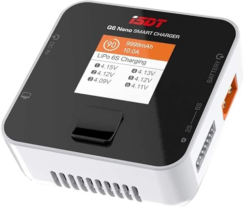 YUNIQUE Deutschland ISDT Q6 Nano Ladegerät Auswuchten Entlader für Lipo Batterien 8A 200W DC 2-6S Modellismo Hobby RC LCD Digital Li-Po Li-Hv Li-Ion Li-Fe NiMH NI-CD Pb