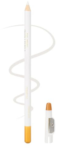 Bartstift Friseurstift, mit Integriertem Anspitzer für Konturen & Haarlinien, Wasserfester Bartfüllstift für Männer, Rasierpflege Werkzeug (Weiß)