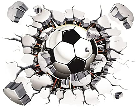 Wandtattoo Fussball Kinderzimmer Junge 3D Fußball Poster Wandsticker Jugendzimmer Jungen Schlafzimmer Deko