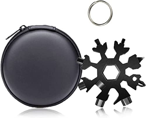 LSSEDA 18-in-1 Snowflake Multi Tool,Incredible Tool,Multi-tool Snowflake Spanner Stainless Steel Hand Tools Star Anise Screwdriver Home/Outdoor Emergency Wrench (Color : Black) (Color : Black)