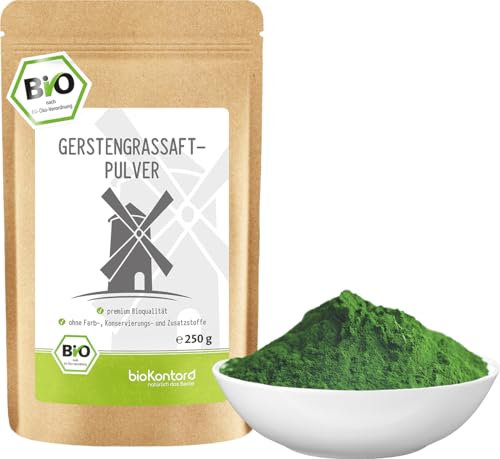 Gerstengrassaftpulver BIO 250 g - Rohkostqualität aus den USA - ohne Zusätze ideal zum Anthony William Smoothie | bioKontor
