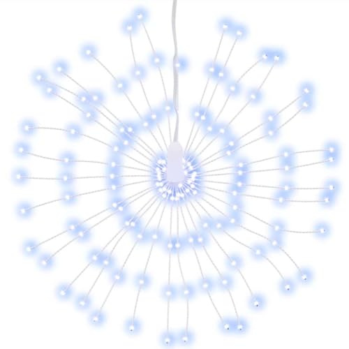vidaXL Luces de Navidad de Estrellas 140 LED 4 uds, Adornos para Fiestas, Decoraciones Navideñas, Iluminaciones de Jardín, Blanco Frío 17 cm