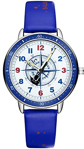 CIVO Orologio Bambina Analogico Quarzo Ragazze Impermeabile Sportivo Tempo Pelle Educativo Insegnante Elegante Orologi Bambina Ragazzi Regalo di Natale Compleanno