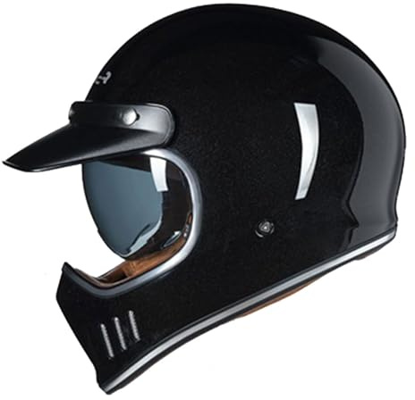 Casque de Moto Vintage pour Hommes Femmes, Casques Jet de Scooter ECE Homologué Casque de Moto Intégral avec Doublure Intérieure Amovible pour Vélo Croiseur Moped ATV ( Color : B , Size : XL=58-59cm )