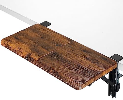 ETHU Ergonomics Schreibtischerweiterungsablage, 68 x 29 cm, Großformatige Faltbare Tastaturablage Untertisch-Montage Armlehnenregal, Computertischverlängerung für Schreibtisch (Holz)