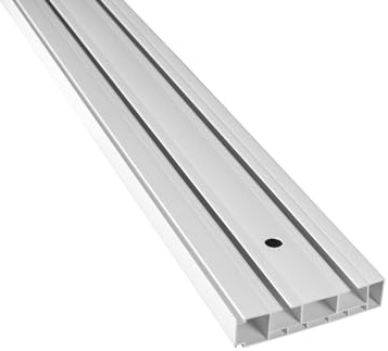 SN Deco - Vorhangschiene SH Set 2-läufig, Gardinenschiene, vorgebohrt, Komplettes Zubehör und Röllchen (weiß, 150 cm)