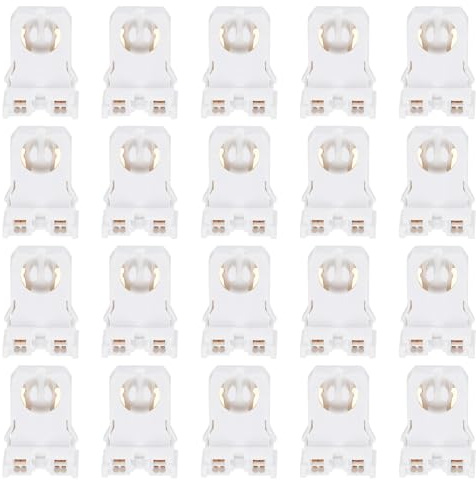 PATIKIL 20Pcs Support de Lampe T8 Douille de Lampe Sans Shunt G13 Blanc | pour Tubes Fluorescents Intégrés LED