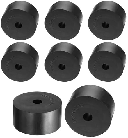 QUARKZMAN Espaciadores de Goma 60mm OD 12mm ID 30mm de Altura 8 piezas | Espaciador Redondo Antivibración de Goma Arandelas Gruesas de Goma para Accesorios de Hogar y Coche